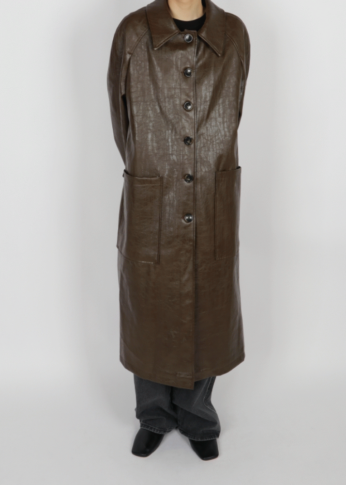 Trafalgar leather long coat