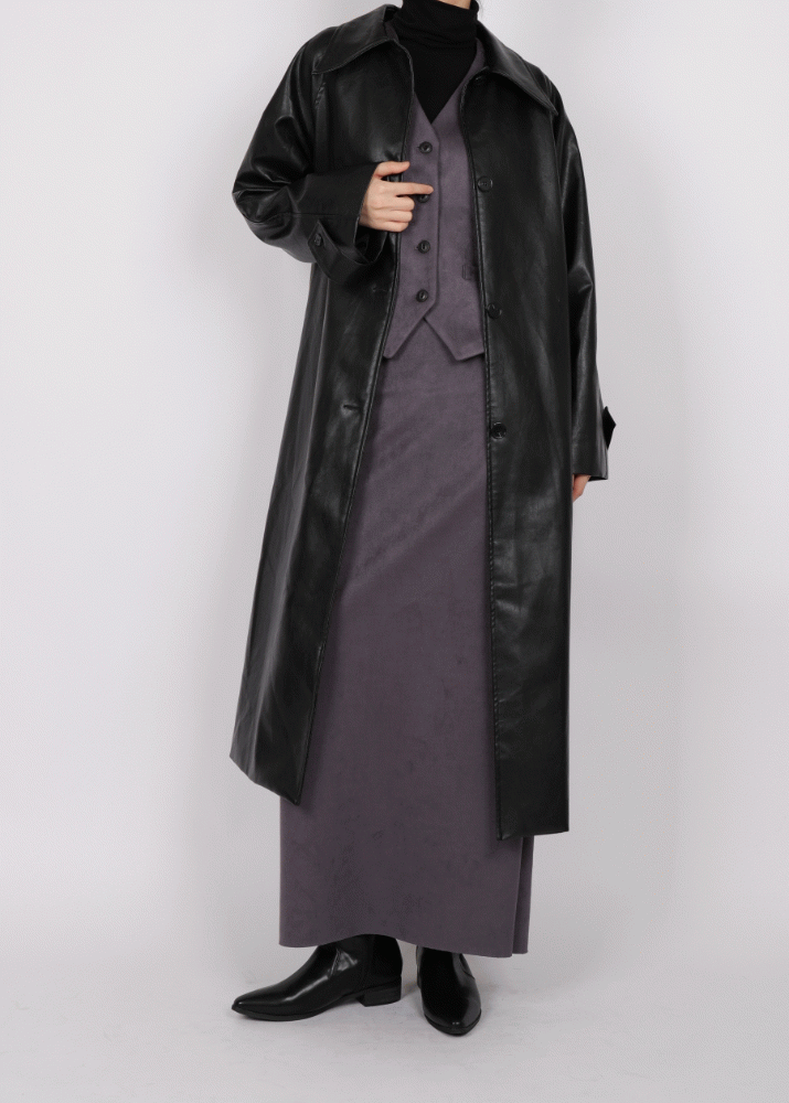 Chatou leather coat