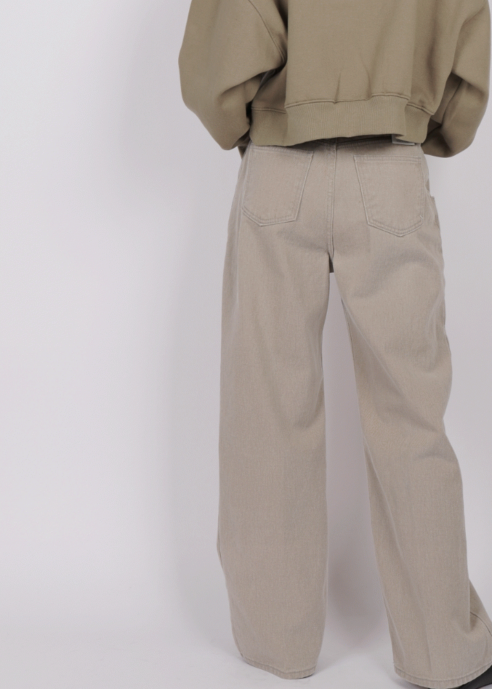 fleece-lined wide denim No.72 pants